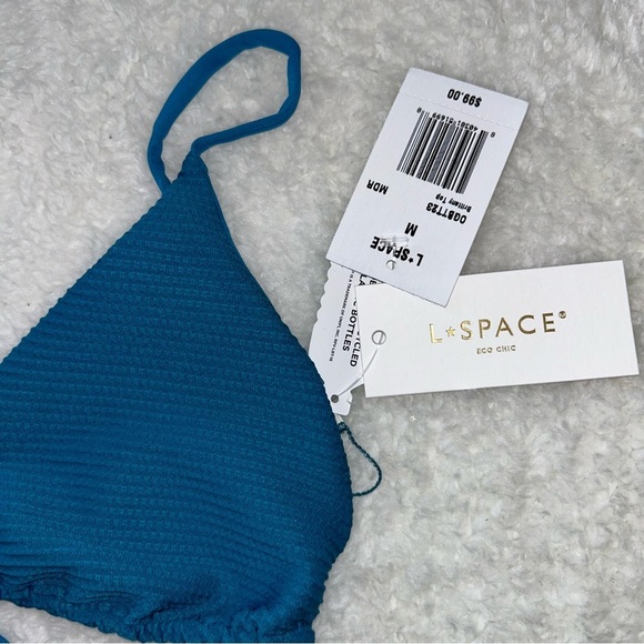 L*Space Brittany Ribbed Bikini Top Medium NEW - Picture 3 of 4